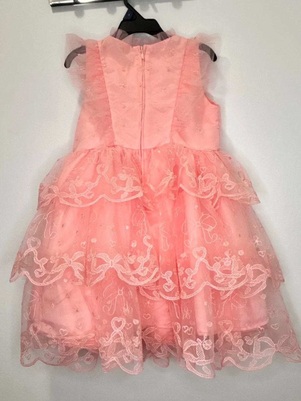 Girls Pink Princess Dress Lace Tulle Party Birthday Elegant NWT - Picture 4 of 5